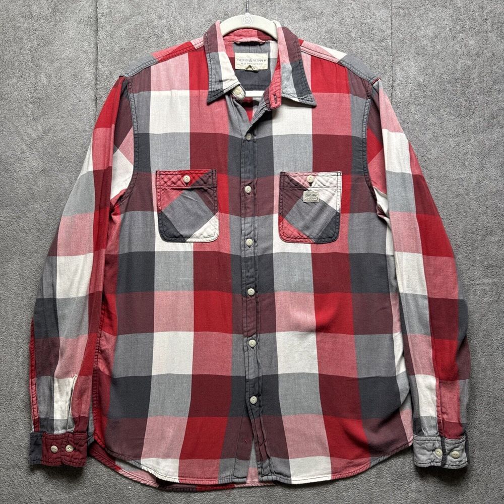 Denim & Supply Ralph Lauren Shirt Mens L Red Plaid Chore Work Western Cowboy